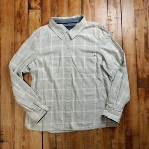 Tommy Hilfiger button down long sleeve shirt Mens size XL Cotton gray collared